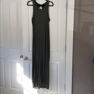 Olive striped Express maxi dress